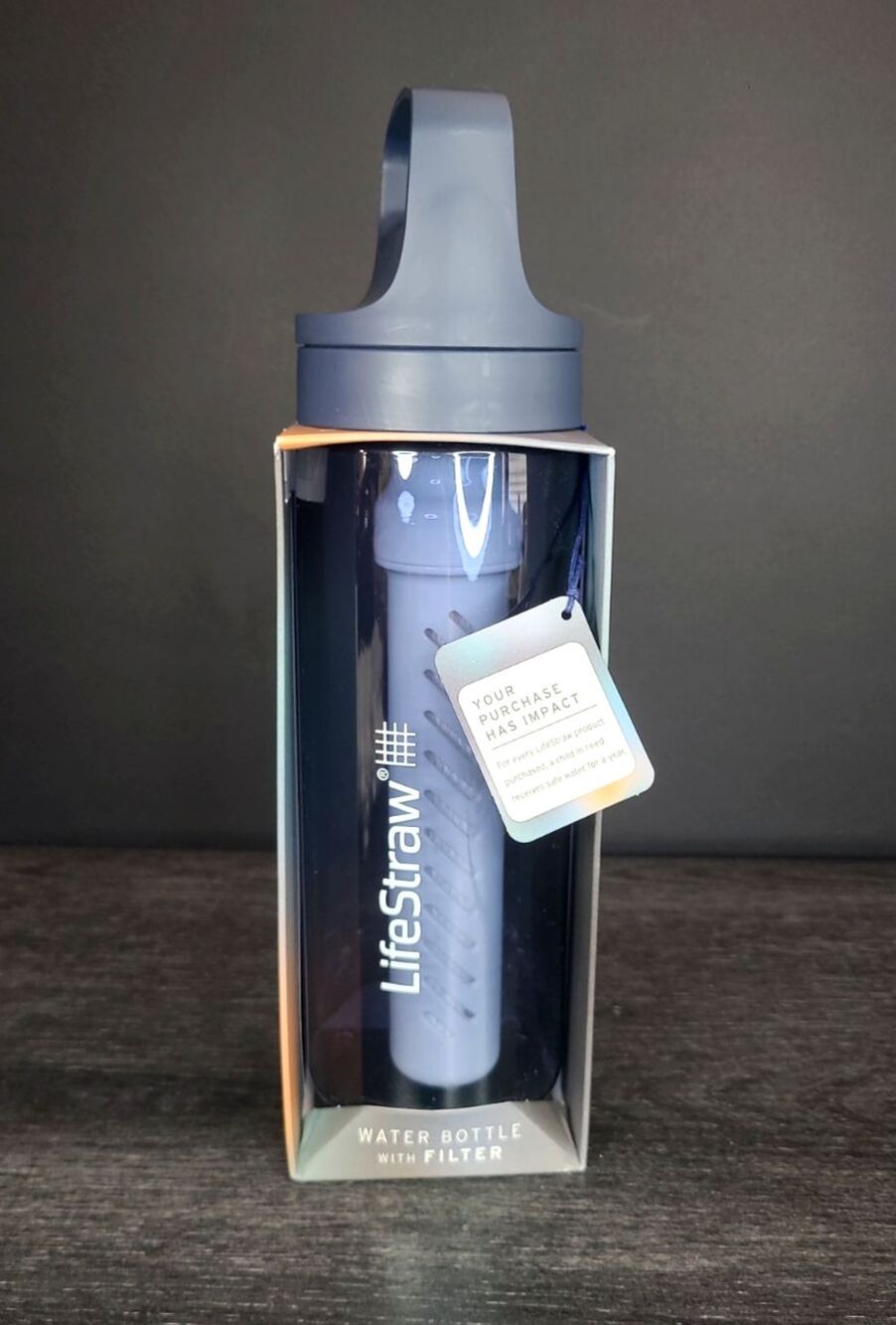 LifeStraw Go Series 22 oz Water Bottle with Filter ~ BLUE - NEW IN BOX -MSRP $45